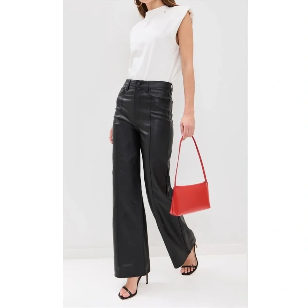 New with Tags DAZE Far Out Faux Leather Wide Leg Pants